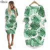 Kobiety sukienki Piękne hawajskie rośliny 3D Graphic Loose Córka spódnica z długim rękawem kieszeń żeńskie sukienki W220616