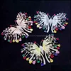 Pins broszki biżuteria 1pc 38x60mm Złote Splated MTI Color CZ Micro Butterfly Broch Dowód 2021 Tfhdw