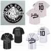 Mens Biggie Smalls 10 Bad Boy Baseball Jerseys Is The illest Black White Jersey Camisas cosidas 20th Patch S-XXXL