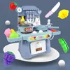 Kitchen Toys Imitated Chef Light Music Pretend Cooking Food Play Dinnerware Set Safe Cute Children Girl Toy Gift Fun Game GYH 220420