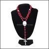 Party Favor Event Supplies Festive Home Garden Sublimation Rosary Beaded Necklace Cross Metal P DHZL9