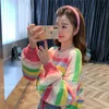 Female Sweater Womens Sweaters Cute Kawaii Pullover Harajuku Clothes Cashmere Tops Striped Long Sleeve Trend W220817