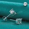 925 Sterling Silver Square AAA Zircon Stud Brincho