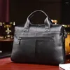 Briefcases Fashion Designer Leather Messenger Briefcase Men's Business Bags Computer 2022 Male HandBagsBriefcases