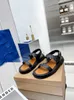 burberyy sommer burberr beste qualitativ flip luxury sandals designer Frauen flops rutschern modische echte lederrutsche Metallkette Damen Casual Schuhe 0601
