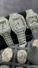 Moissanite Mosang Stone Diamond Watches Özelleştirme Mens Otomatik Mekanik Hareket Su Geçirmez Testini Geçebilir TOP288J