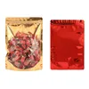 Back Red Gold Transparent Stand Up Self Seal Bag Aluminium Folie Opbergtas Droog Fruit Snack Thee Verpakking Zakken LX4720