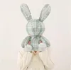 Mignon nouvelle poupée Plaid lapin en peluche en gros mariage poupée petite amie cadeau d'anniversaire