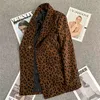 T501 Women garnitury Blazery Tide marka Wysokiej jakości retro projektant mody Lopard Series Seria mody modyfikowana kurtka Lion Podwójna szczupła odzież dla kobiet w Plus