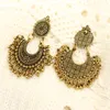 Dingle ljuskrona Indien retro jhumka örhängen för kvinnor stam smycken boho hippie afghan pakistanska thailand nepaldangel