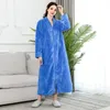 Women's Sleepwear Zipper Velvet Bathrobe Autumn&winter Plus Increase Nightgown Men Women Thickening Pajamas Flannel Home ServiceWomen's