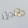 Hoop Huggie INZAReal 925 Sterling Zilveren Hart Huggies Oorbellen Voor Mode Vrouwen Fijne 18k Gouden Sieraden Leuke Minimalistische AccessoriesHoop