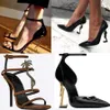 Paris Women Dress Shoes High-heeled Luxurys Designers Shoe 8cm 10cm Heels Black Golden Gold Wedding Bottoms