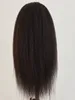 Peruca frontal transparente Kinky Straight Lace Front pré-depilada Yaki Peruca de cabelo humano de renda completa brasileira para mulher