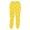 3D fruits citron jaune hommes pantalons de survêtement imprimé thème frais homme pantalon unisexe grande taille pantalons décontractés 220623