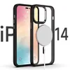 Magnetic Cases for iPhone 14 13 12 11 Pro Max Plating TPU Acrylic Clear Cover Metal Camera Lens Bumper Protection Magsafe Wireless Charger Shockproof