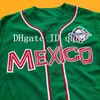 qqq8 Air01 Top Quality Custom Mexico Jersey White Green 100% Stitched Baseball Jersey Size S-4XL
