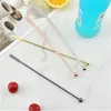 Strumenti da bar Agitatori per bevande al caffè in acciaio inossidabile Stir Cocktail Drink Swizzle Stick con piccole palette rettangolari BBA13121