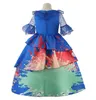 2022 Encanto Isabela kostym klänning för tjejer cosplay madrigal prinsessa halloween klänning för 2-12 år
