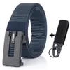 Belts Brand Fashion Nylon Men Belt Alloy Automatic Buckle Casual Canvas Trousers Tank Pattern Designer Male Waist Strap