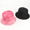 Boinas Gorra de doble cara con visera Sombrero de cubo Hombres y mujeres Tendencia de la calle Patrón de pintura de tinta teñida con corbata Sombrero de pescador Boinas Wend22