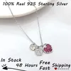 سلاسل العلامة التجارية الراقية Colgante Corazon Rojo de Collar Plata 925 Silver Peach Heart Netlace Moissanit Netclace for Womenchains Godl22