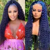 30 32 polegadas 13x4 Deep Wair Human Hair Wigs HD transparente renda frontal sintética peruca encaracolada para mulheres negras molhadas brasileiras e onduladas