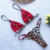 High Cut Micro Bikini Women Leopard Bandage Push Up Swimsuit Sexig baddräkt Padded thong badkläder Biquini Trajes de 220615