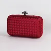 Retro Handmade Small Woven Clutch Banquet Handbag Lady Womens Silk Flap Chain het Hand Bag Dinner Party 220627