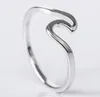 Anelli di onde oceaniche semplici delicati 925 sterling argento sottile anello sottile estate spiaggia di surfista di personalità per donne