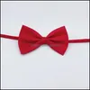 Bow Ties Fashion Accessories Dog Cat Pet Neck Kids Supplies Headdress Adjustable Children Solid Color Bowtie Acc Dhc0W