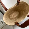 Superior quality Bucket Tote bags summer vacation beach straw bag Vegetable basket new woven shopping bag women's single shoulder diagonal handbags lo