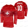 SJ98 Team Switzerland 2022 Winter Hockey Jersey Reto Berra Michael Fora Mirco Muller Yannick Weber Santeri Alatalo Sven Andrighetto Simon Moser