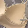 miiow新しい下着女性夏の薄いセクション大きな胸の小さなリムレスレーストライアングルカップビューティーバックストラップブラジャーT220726