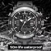 LIGE Top Luxury Watch Men Army Mens Watches Waterproof Sport Wristwatch Dual Display Watch Male Masculino 220525