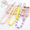 Mode Acryl Beads Mobiele telefoonketen voor vrouwen Girls Mobiele telefoon Riem Anti-Most Lanyard Hanging Cord Sieraden Accessoires