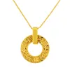 Mode Vintage en laiton plaqué or bijoux à six caractères Mantra paix boucle collier pendentif pour femme accessoires hommes et femmes portent un collier