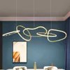 Moderne goud roestvrijstalen ring hanglampen dineren eetkamer slaapkamer lichten indoor verlichting plafondlamp hangende verlichte barmering decoratieve armaturen