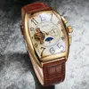 Luksusowe automatyczne zegarki mechaniczne mężczyźni faza księżyca szkielet retro samookrycie na ręce zegar zegarowy zegar zegara ze zegarem skórzane 220623