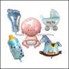 Party Favor Event Supplies Festive Home Garden 5Pcs/Set Baby Shower Ballon Kit Girl Boy Horse Feet Feeding Bottle Set Toys Foil Balloons S