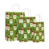 Gift Wrap 30Pcs 2022 27 21cm Christmas Series Cute Paper Bags With Handle Festival Bag Shopping BagsGift