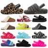 2023 Australische Australië Vrouwen Slippers Kid Slide Fluffy Furry Wggs Zwart Grijs Koffie Klassieke Sandalen Winter Effen Kleur Thuis Indoor ug Flats Schoenen 36-45