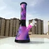 Narghilè viola Bubbler Beaker Bong in vetro Fumo inebriante Dab Rig Ash Catcher Small Recycler Tubi d'acqua con ciotola da 14 mm