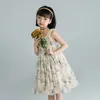Vieeoease Girls dress Children Clothing 2022 Summer Fashion Shoulderstrap vest Ruffle Edge Lace Dress AA009311m9950398