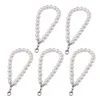 Keychains 5Pcs Faux Pearl Wristlet Chain Strap Key Wallet Lanyard Keychain Hand Straps Kit 13MDKeychains Fier22