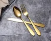 Gold Cutlery Łyżka Widelec Knife Tea Spoon Matte Ze Stali Nierdzewnej Food Silverware Obiad Naczynie BBB15007