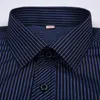 8xl Plus Size Large Men Long sleeve Non-Iron dress shirt male social striped shirts Easy Care oversized Shirt 220323