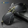 2022 New Discoloration Polarized Sunglasses UV400 Men's Driving Night Vision Goggles Metal Frame Day and Night Glasses