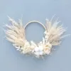 Dekorativa blommor kransar naturliga pampor torkad blommor krans för heminredning boho gräs Phragmites Garland Autum Wedding DecorationDecorat