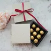 13,1 * 13,1 * 3,5 cm vague thème simple 10 set boîte de papier de chocolat Saint-Valentin Cadeaux d'anniversaire de Noël Emballage Boîtes de rangement 220420